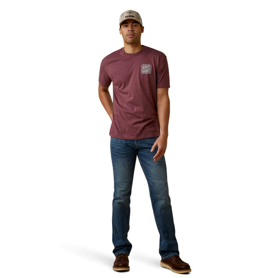 Load image into Gallery viewer, Ariat® Men&amp;#39;s Curve Ball Graphic Burgundy Heather T-Shirt 10045282
