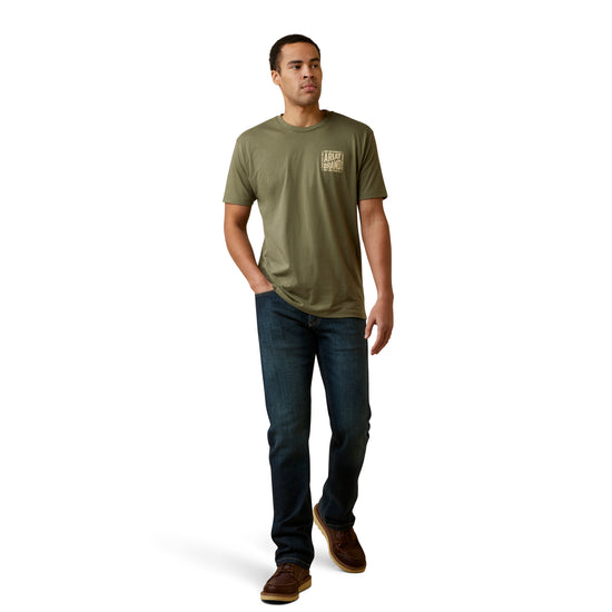 Ariat® Men's Curve Ball Graphic Military Green Heather T-Shirt 10045283