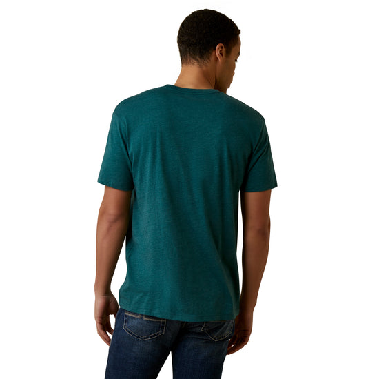 Ariat® Men's Dark Teal Heather Center Fire Graphic T-Shirt 10045284