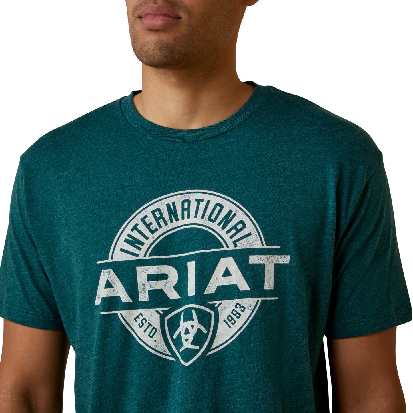 Ariat® Men's Dark Teal Heather Center Fire Graphic T-Shirt 10045284