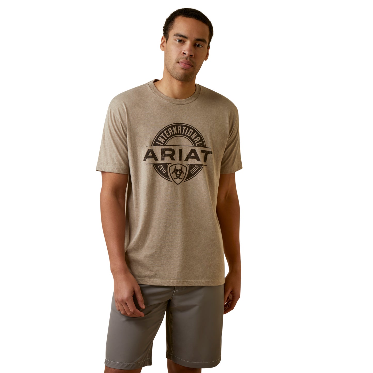 Ariat® Men's Oatmeal Heather Center Fire Graphic T-Shirt 10045285