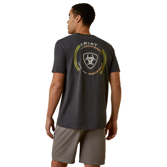 Ariat® Men's Offset Circle Charcoal Heather T-Shirt 10045287