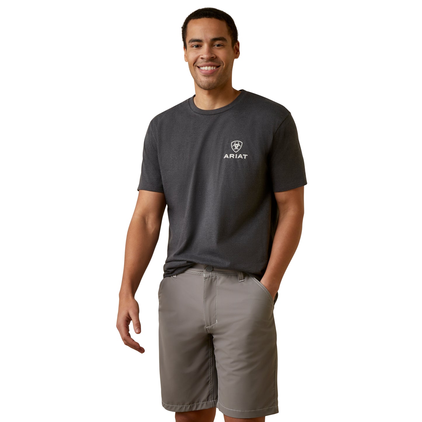 Ariat® Men's Offset Circle Charcoal Heather T-Shirt 10045287