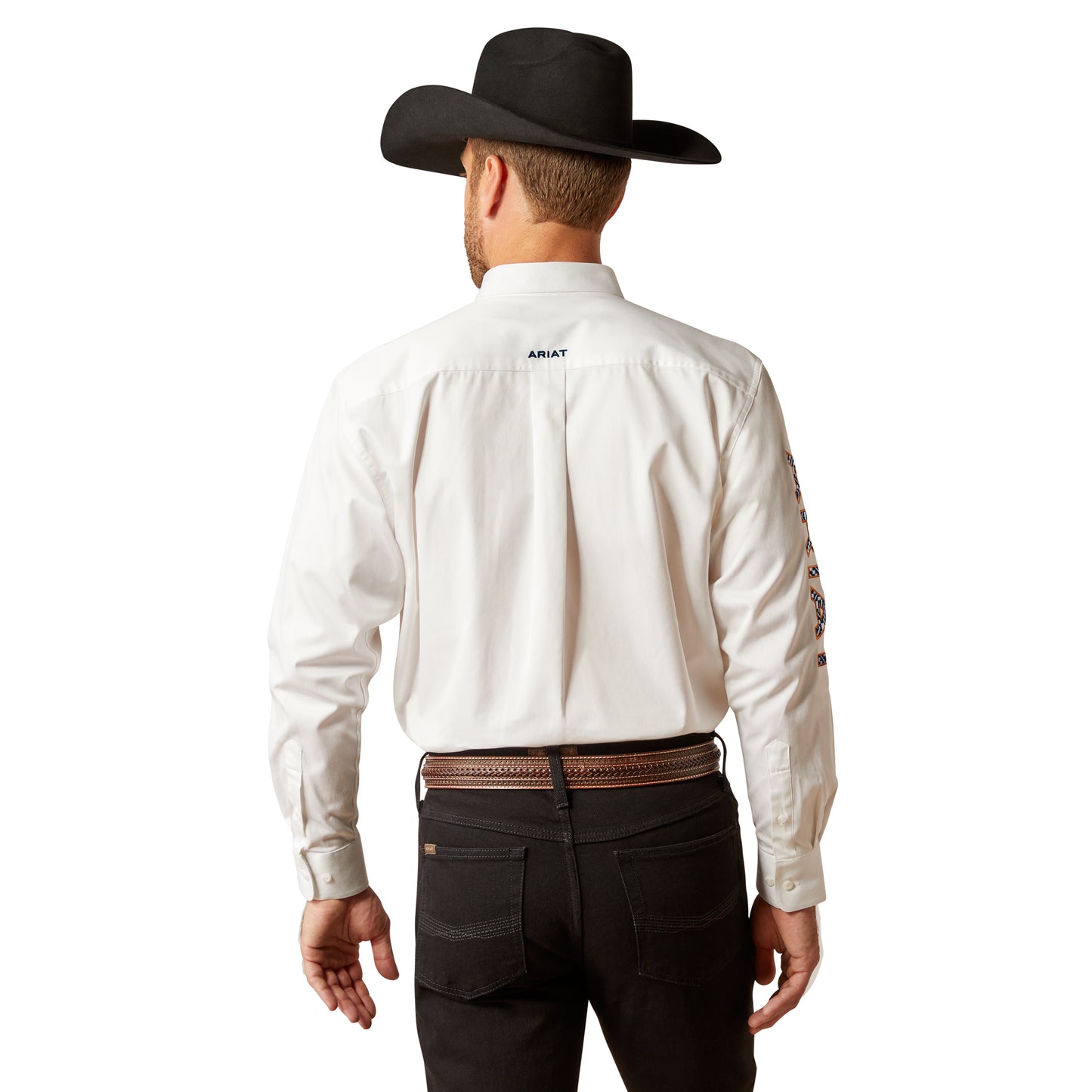 Ariat Men's Team Logo Twill White Classic Fit Button Down Shirt 10048807