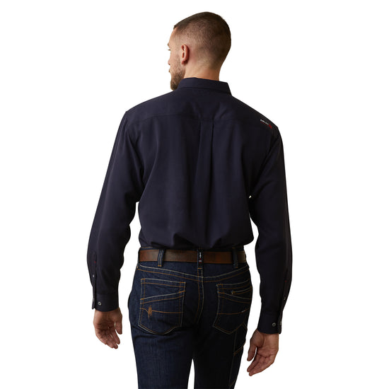 Load image into Gallery viewer, Ariat® Men&amp;#39;s FR Air Inherent Navy Button Down Work Shirt 10040899
