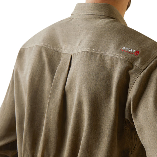 Ariat® Men's FR Air Inherent Khaki Heather Button Up Shirt 10040900
