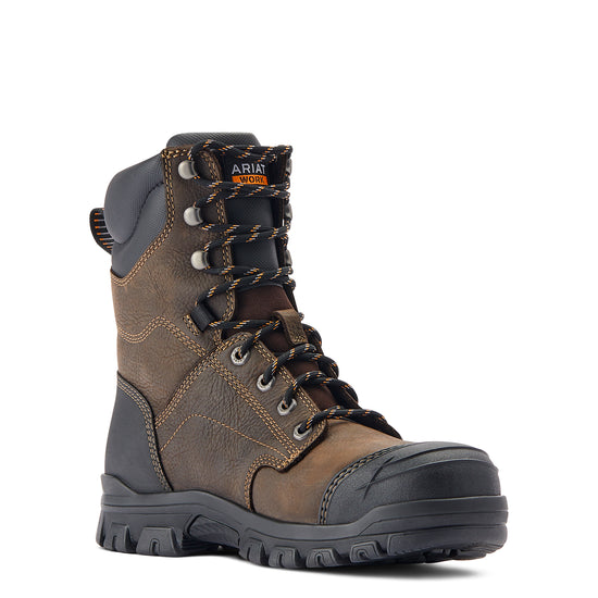 Ariat Men's Treadfast 8" Dark Brown Waterproof Steel Toe Work Boots 10042496
