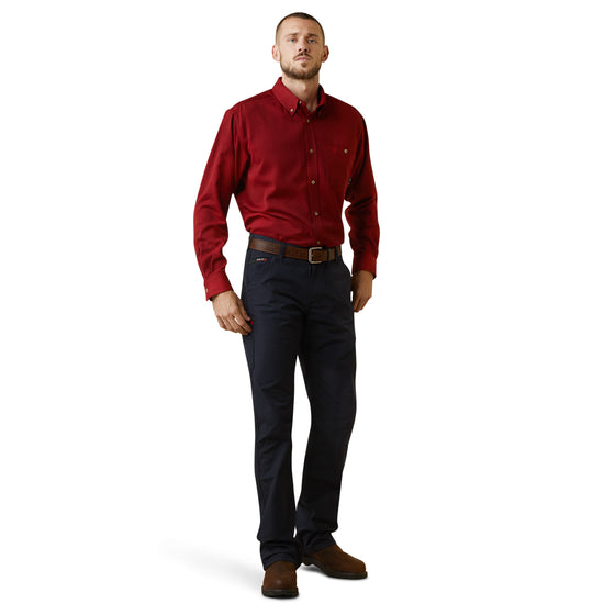 Ariat® Men's FR Air Inherent Red Heather Button Down Work Shirt 10043084