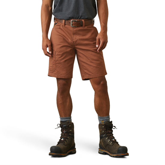 Ariat® Men's Rebar DuraStretch™ Made Tough Rust Brown Shorts 10043171