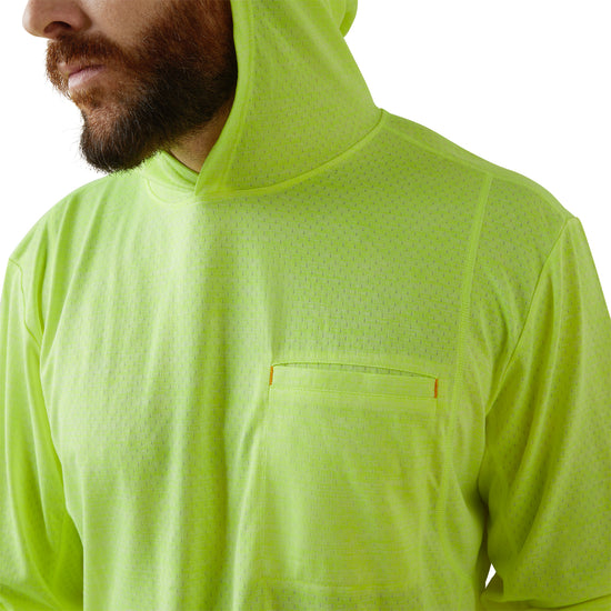 Ariat® Men's Rebar Evolution Hooded Safety Yellow Sun Shirt 10043323