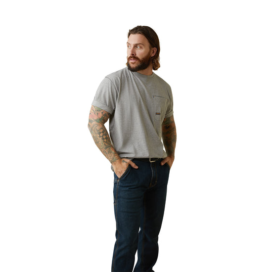 Ariat® Men's Rebar Workman Reflective Flag Heather Grey T-Shirt 10043324