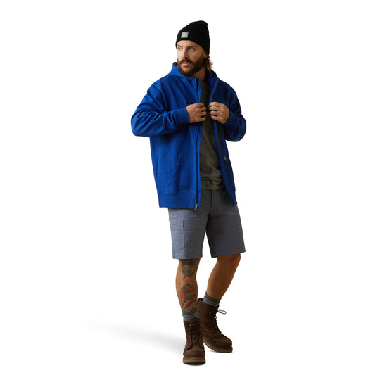 Ariat® Men's Rebar Workman Full Zip Royal Blue Hoodie 10043479