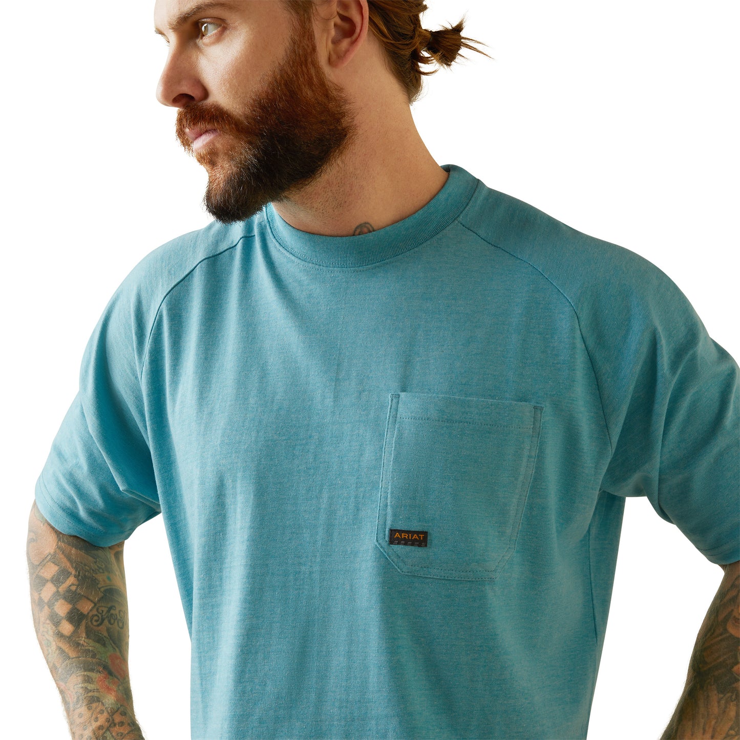 Ariat® Men's Rebar Cotton Strong™ Heather Blue T-Shirt 10043485