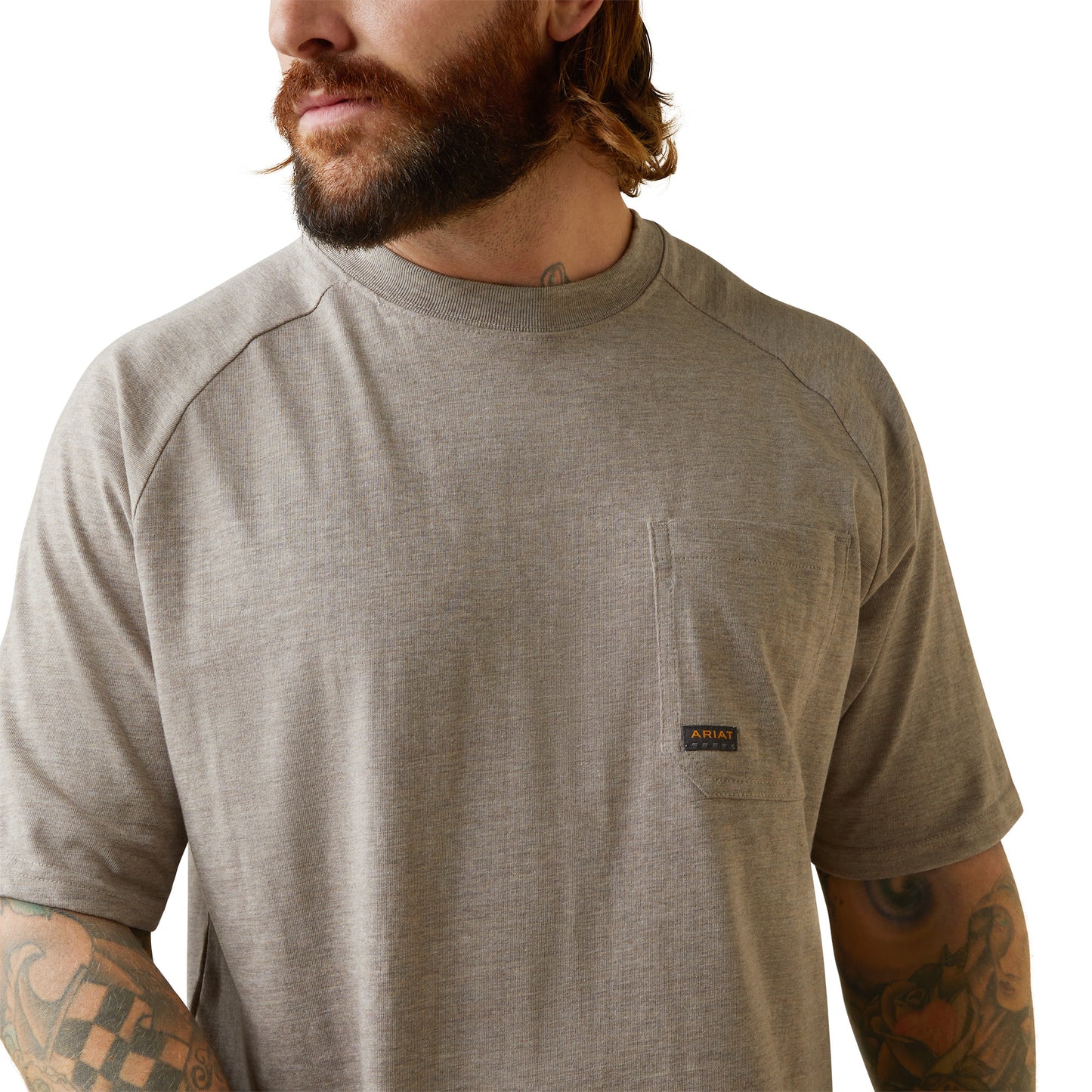 Ariat® Men's Rebar Cotton Strong™ Beige Heather T-Shirt 10043486