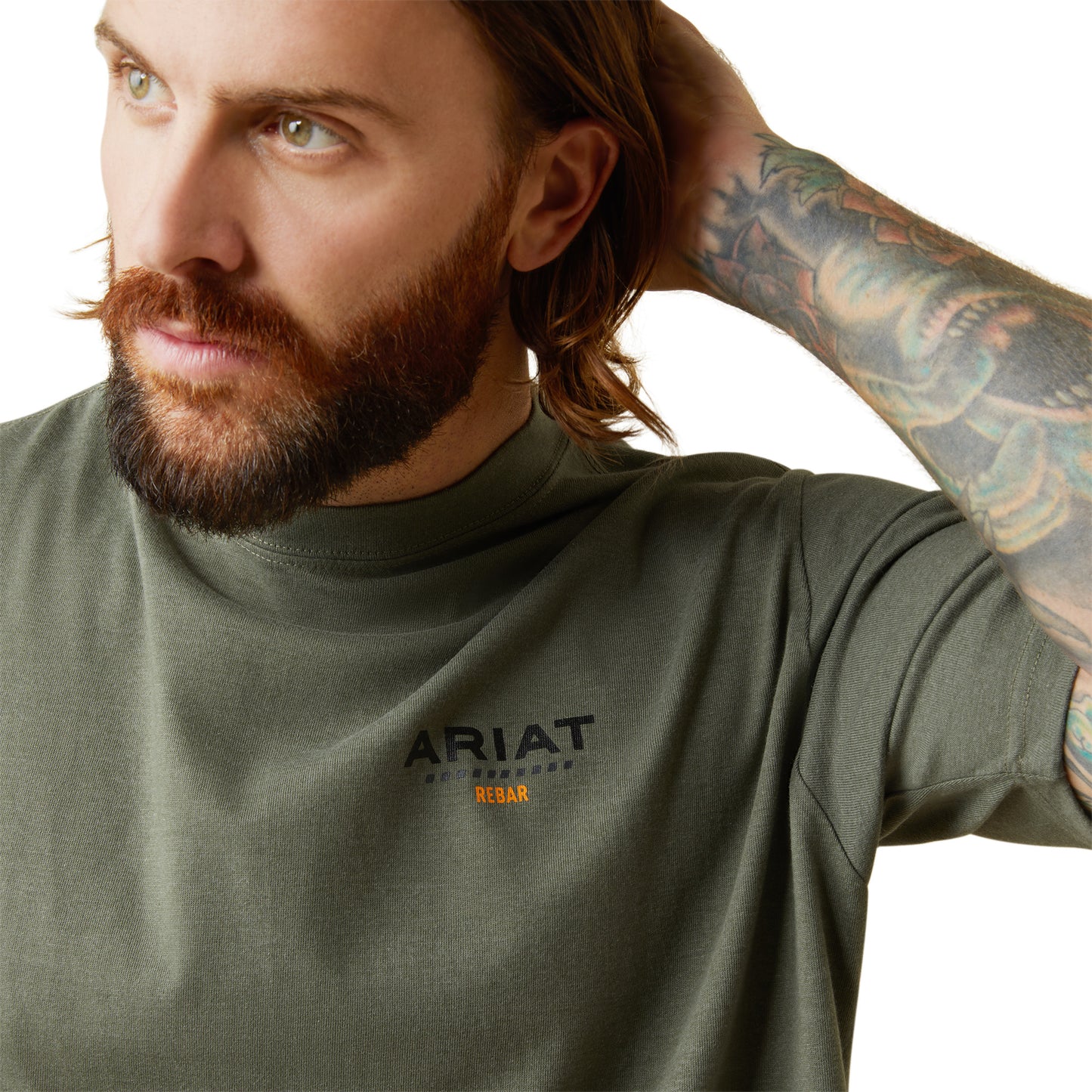 Ariat® Men's Rebar Cotton Strong™ Graphic Green Heather T-Shirt 10043488
