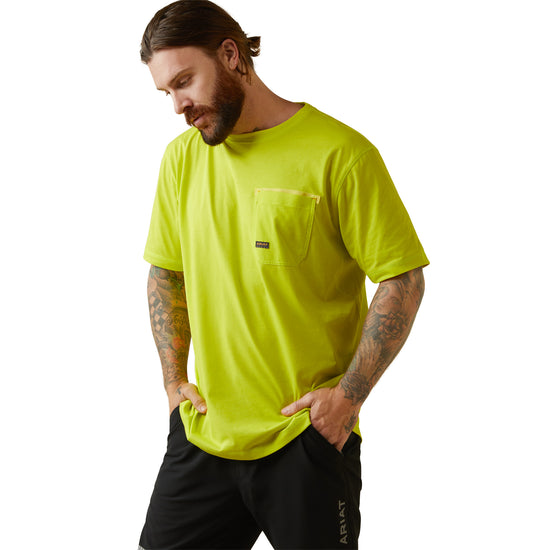 Ariat® Men's Rebar Workman Sulphur Springs Yellow T-Shirt 10043535
