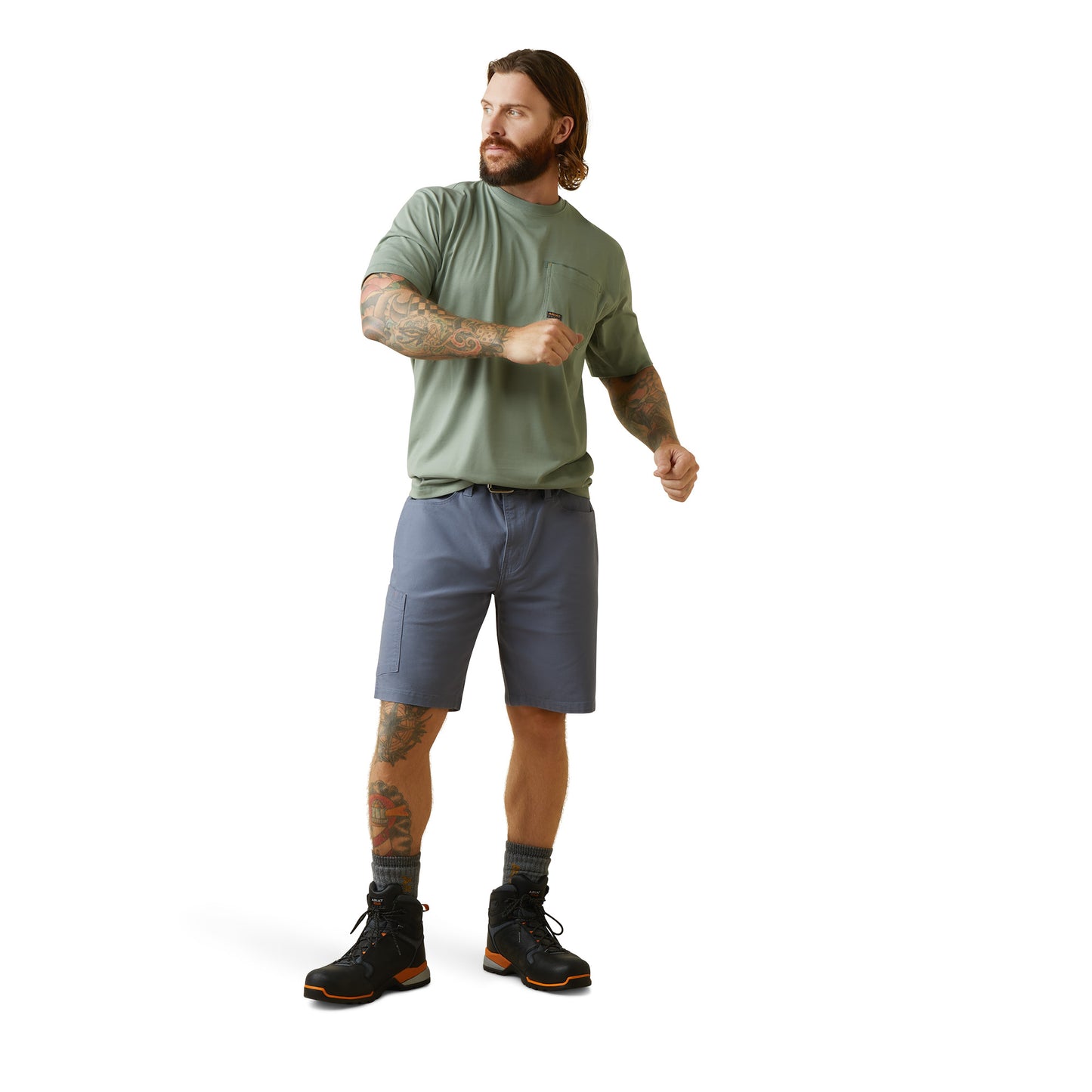 Ariat® Men's Rebar Workman Lily Pad Green T-Shirt 10043536