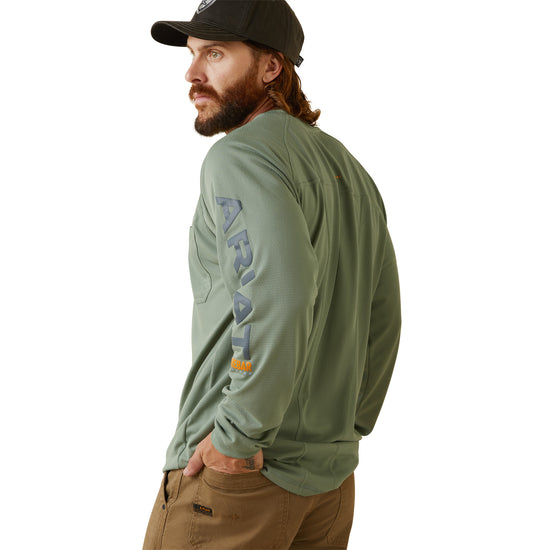 Ariat® Men's Rebar Heat Fighter Lily Pad Green T-Shirt 10043541