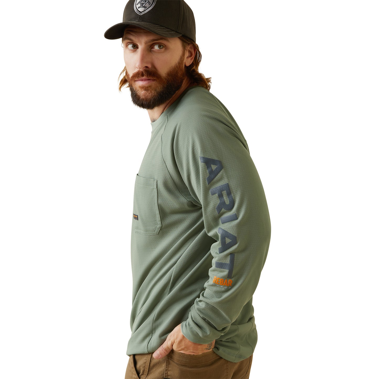 Ariat® Men's Rebar Heat Fighter Lily Pad Green T-Shirt 10043541