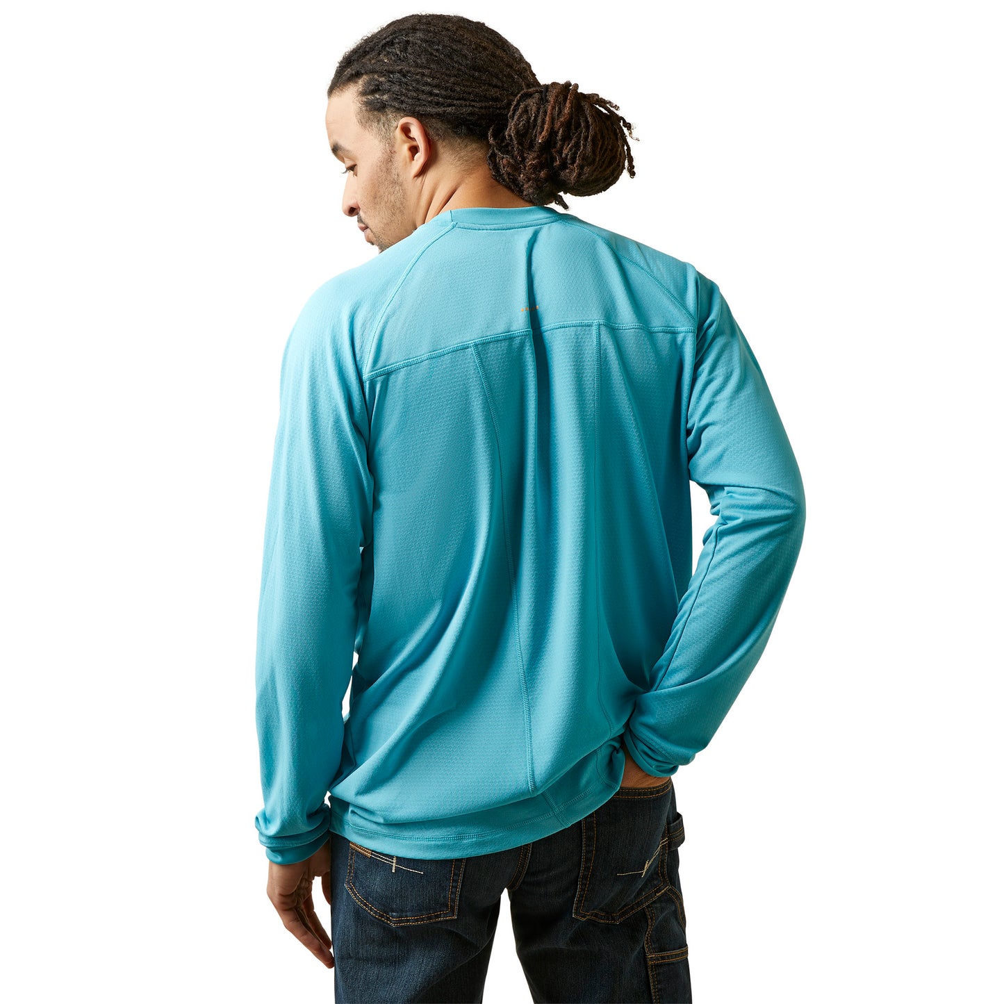 Load image into Gallery viewer, Ariat® Men&amp;#39;s Rebar Heat Fighter Maui Blue T-Shirt 10043542
