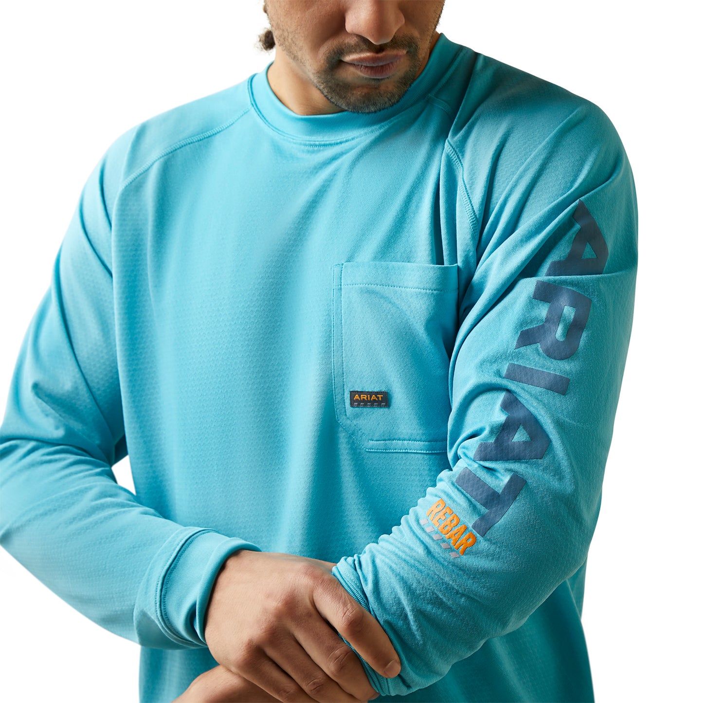 Ariat® Men's Rebar Heat Fighter Maui Blue T-Shirt 10043542