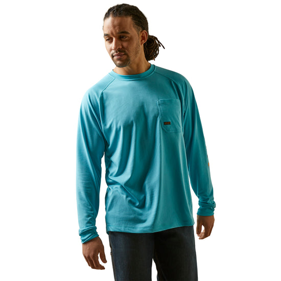 Ariat® Men's Rebar Heat Fighter Maui Blue T-Shirt 10043542