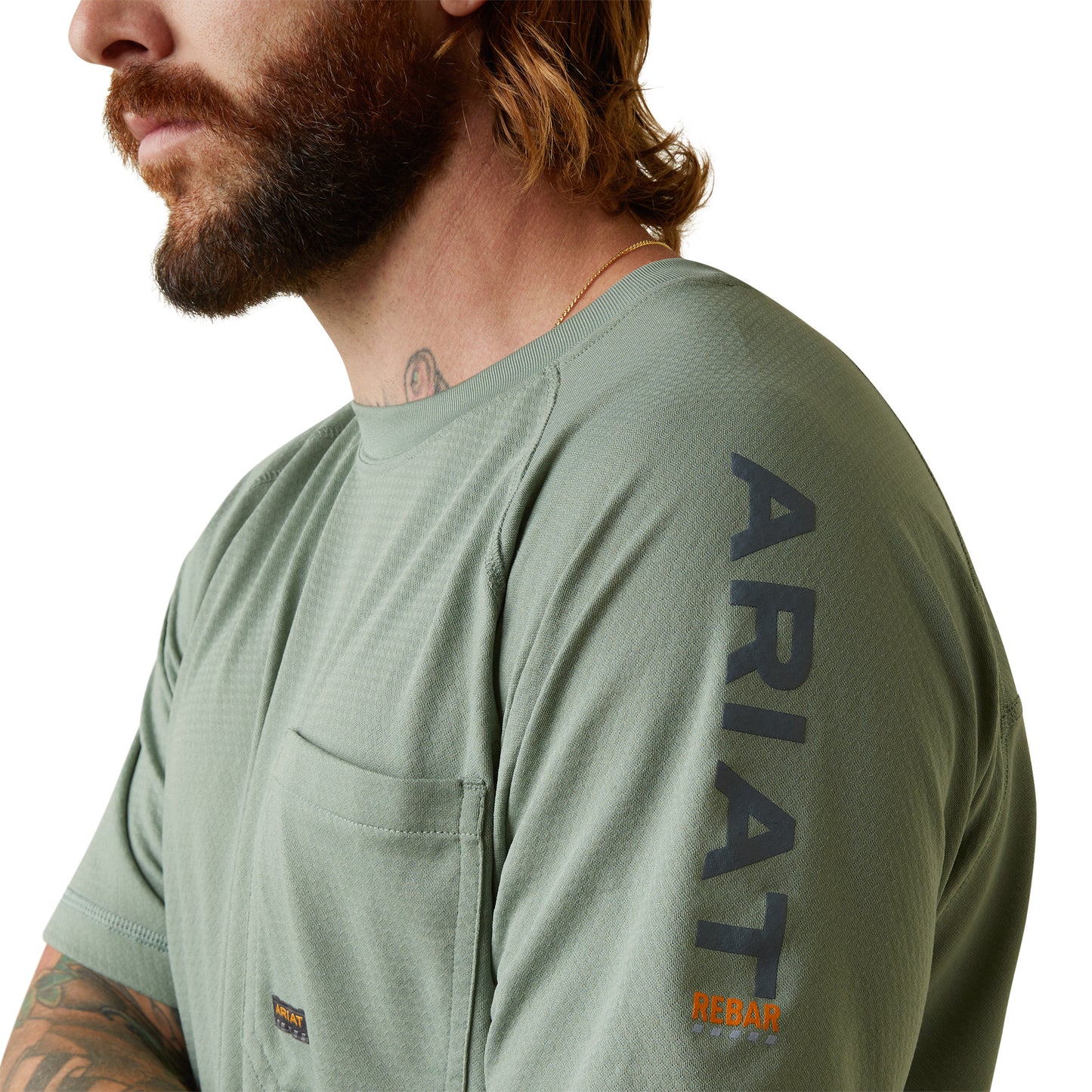 Ariat® Men's Rebar Heat Fighter Lily Pad Green Long Sleeves T-Shirt 10043543