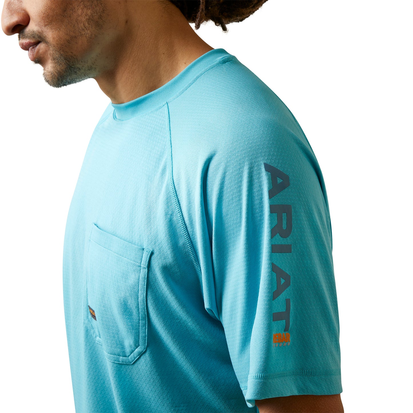 Ariat® Men's Rebar Heat Fighter Maui Blue Short Sleeve T-Shirt 10043544