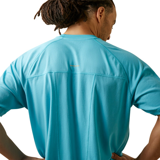Ariat® Men's Rebar Heat Fighter Maui Blue Short Sleeve T-Shirt 10043544