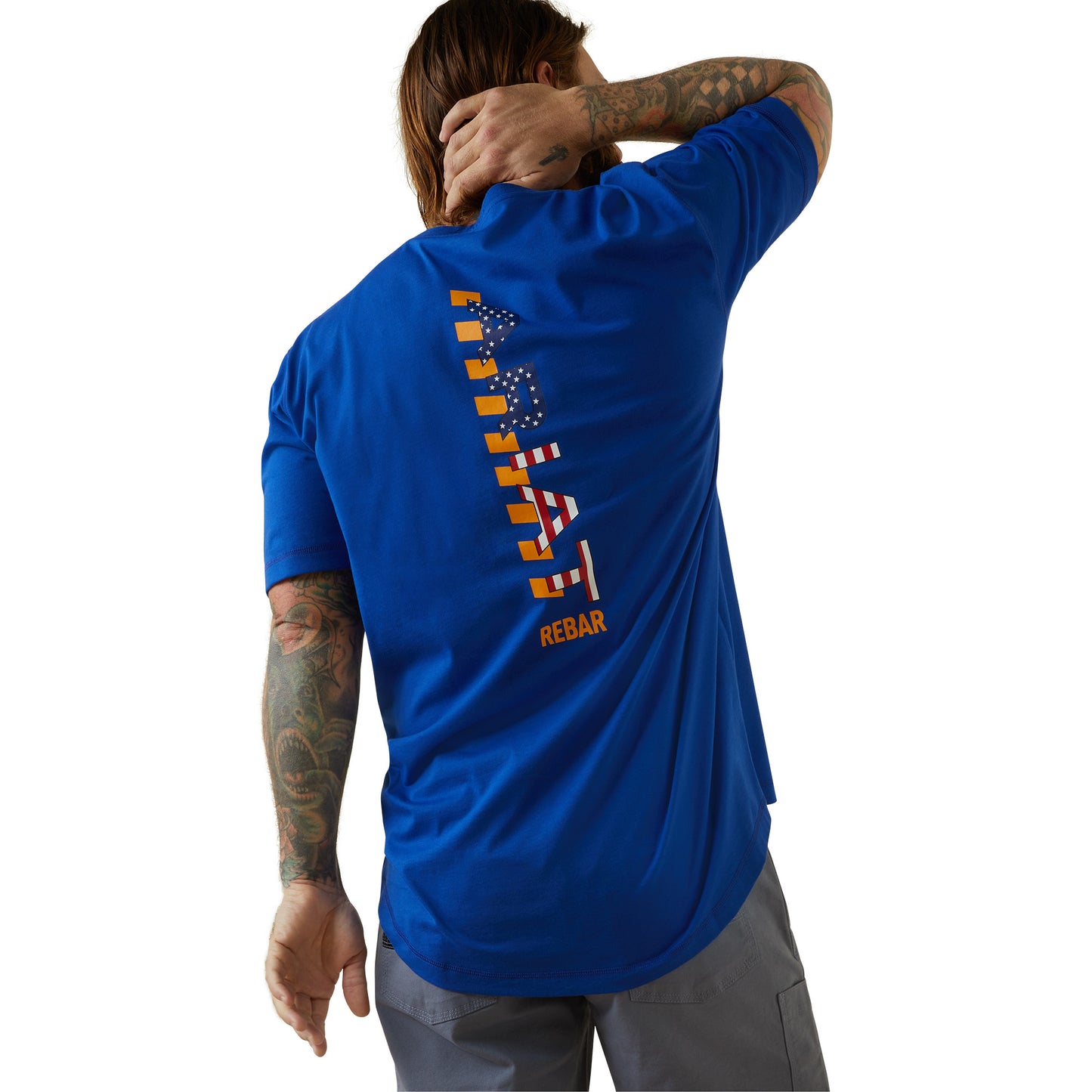 Ariat® Men's Rebar Workman USA Logo Royal Blue T-Shirt 10043560