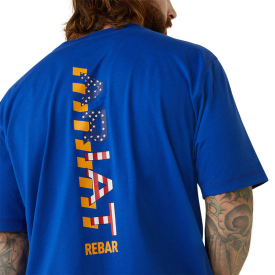 Ariat® Men's Rebar Workman USA Logo Royal Blue T-Shirt 10043560