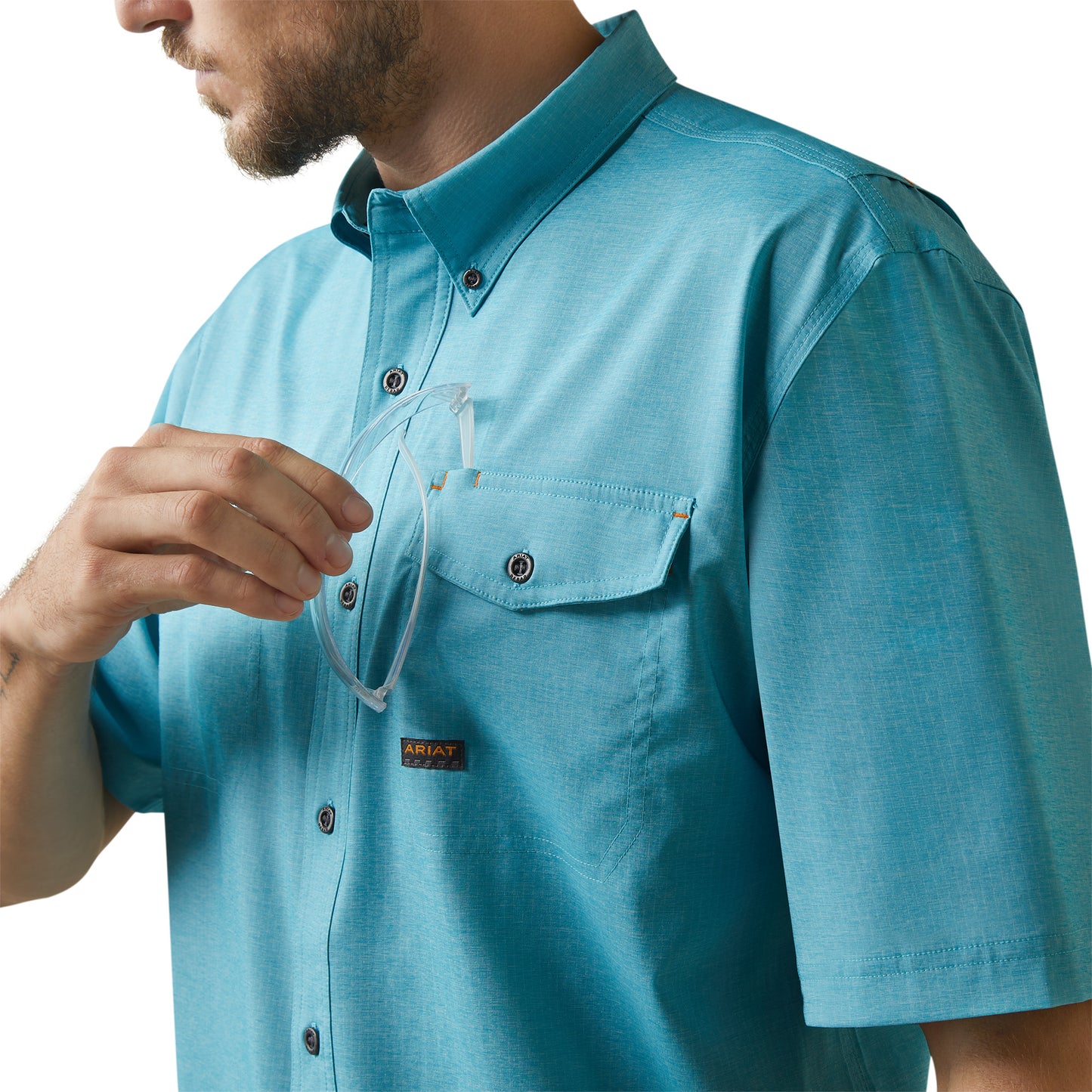Ariat® Men's Rebar Made Tough VentTEK DuraStretch™ Blue Shirt 10043580