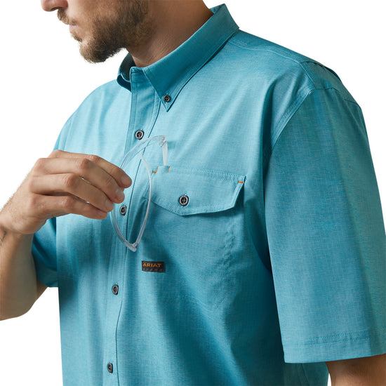 Ariat® Men's Rebar Made Tough VentTEK DuraStretch™ Blue Shirt 10043580