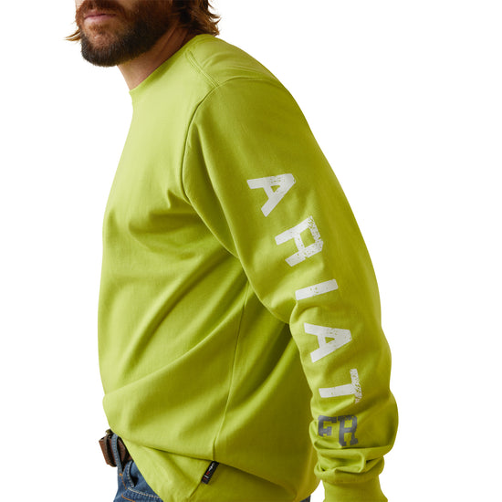 Ariat Men's FR Roughneck Skull Logo Bright Lime Work Shirt 10043590
