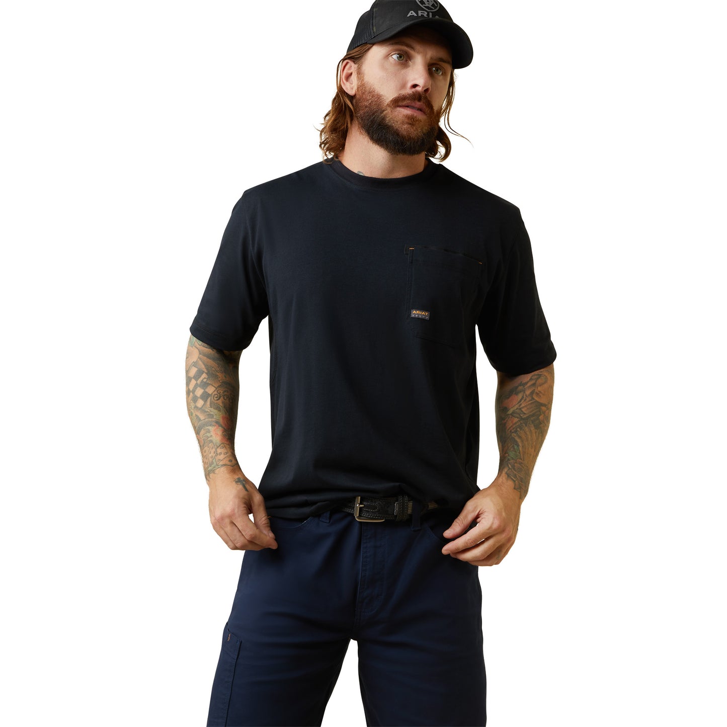 Load image into Gallery viewer, Ariat® Men&amp;#39;s Rebar Workman Born For This Black Graphic T-Shirt 10043633
