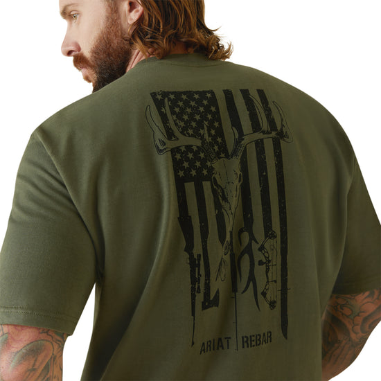 Ariat® Men's Rebar CottonStrong™ American Outdoors Green T-Shirt 10043827