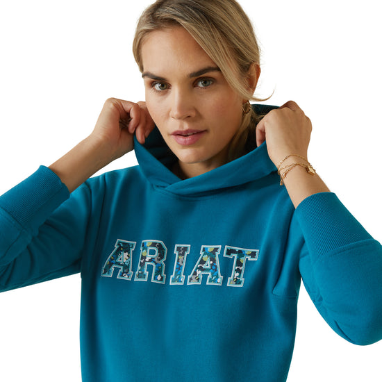 Ariat® Ladies 3D Logo 2.0 Mosaic Blue Hoodie 10043321