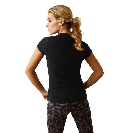 Ariat® Ladies Vertical Logo Black T-Shirt 10043380