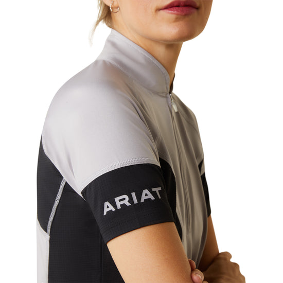 Load image into Gallery viewer, Ariat® Ladies Cambria Jersey Silver Sconce 1/4 Zip Baselayer 10043471
