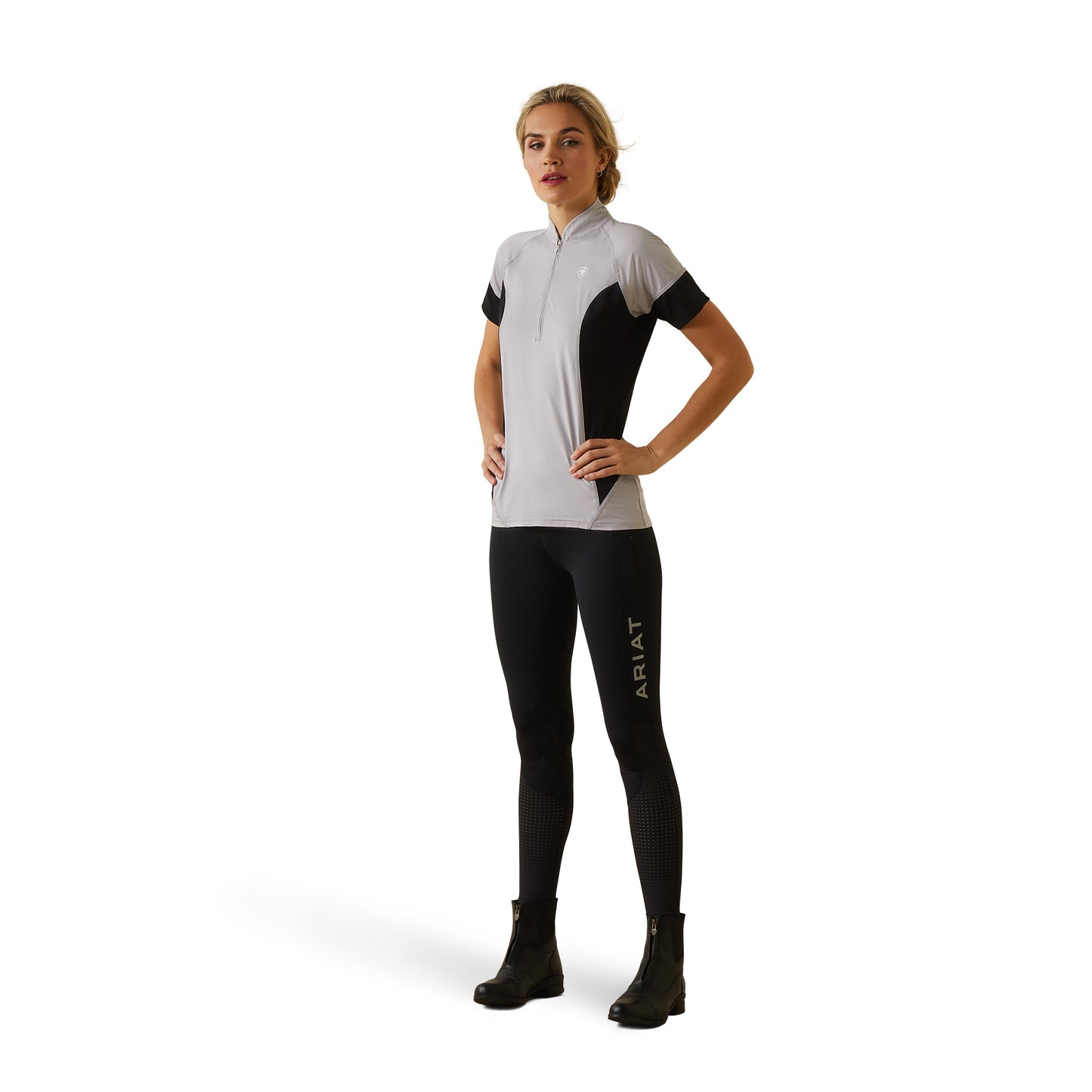 Load image into Gallery viewer, Ariat® Ladies Cambria Jersey Silver Sconce 1/4 Zip Baselayer 10043471
