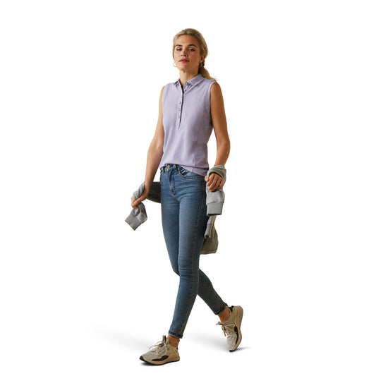 Load image into Gallery viewer, Ariat® Ladies Prix 2.0 Polo Heirloom Lilac Sleeveless Shirt 10043538

