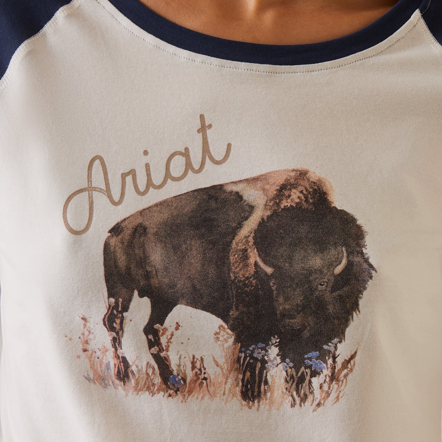 Ariat® Ladies Painted Dreams Coconut Milk & Navy T-Shirt 10043408