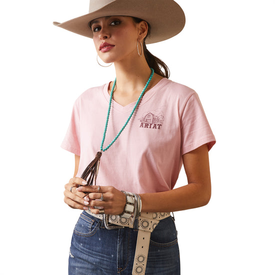 Load image into Gallery viewer, Ariat® Ladies R.E.A.L­™ Grazin Graphic Coral Blush T-Shirt 10043410
