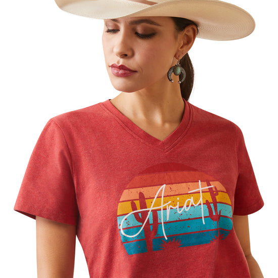 Ariat® Ladies Real Horizon Aura Orange Heather T-Shirt 10043419