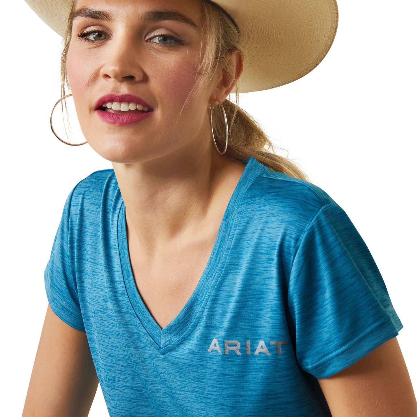 Ariat® Ladies Laguna Logo Baselayer Peacock Blue T-Shirt 10043432