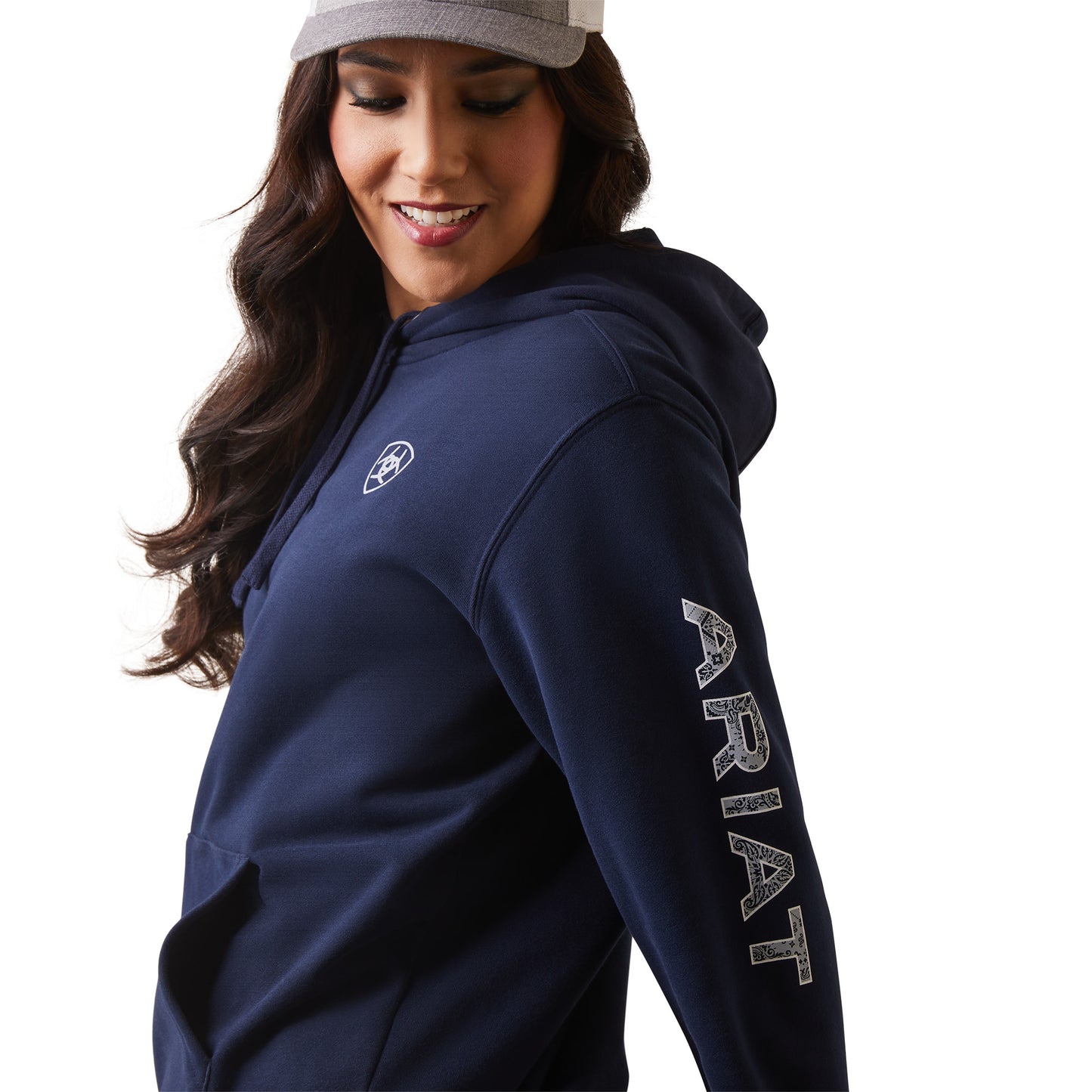 Ariat® Ladies R.E.A.L Navy Eclipse Logo Pullover Hoodie 10043446