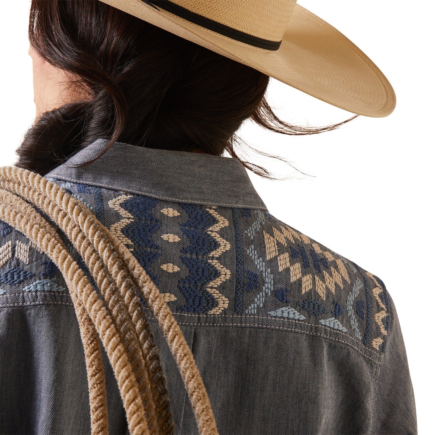 Load image into Gallery viewer, Ariat® Ladies R.E.A.L Billie Jean Embroidered Chambray Shirt 10043451
