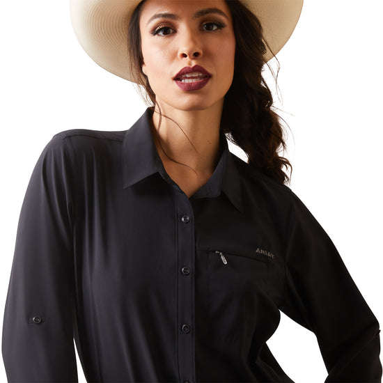 Load image into Gallery viewer, Ariat® Ladies VentTEK™ Stretch Black Button Down Shirt 10043494
