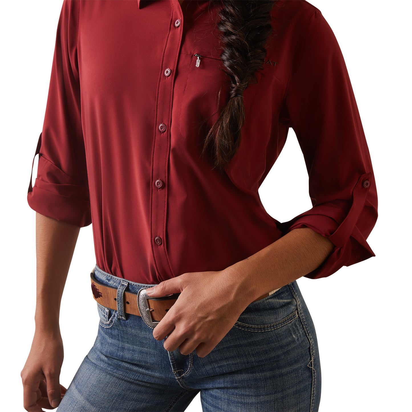 Ariat® Ladies VenTEK™ Stretch Pomegranate Button Down Shirt 10043495