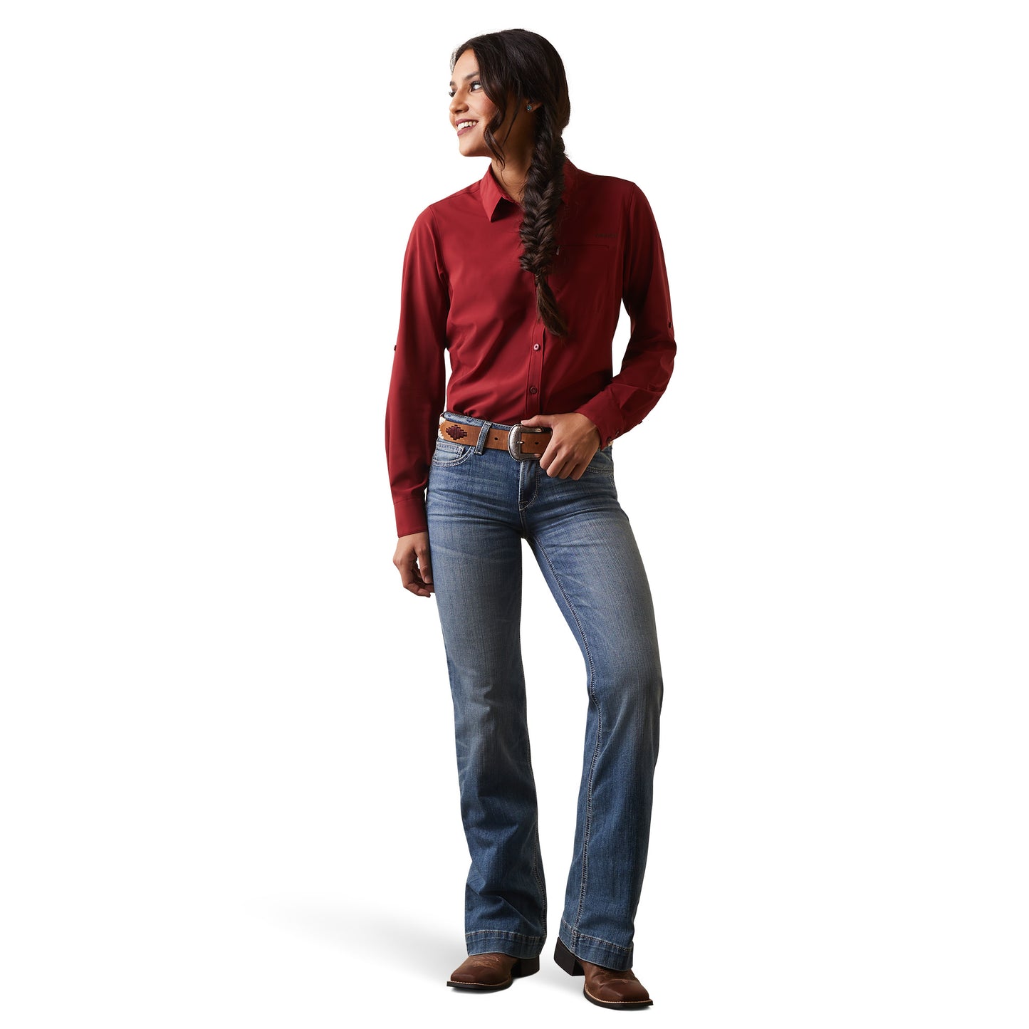 Ariat® Ladies VenTEK™ Stretch Pomegranate Button Down Shirt 10043495